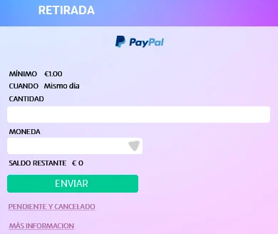 Introduce la cantidad que vas a retirar, y la moneda en la que quieres el dinero y dale a “Enviar”